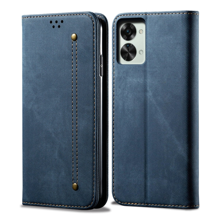 For OnePlus Nord 2T Denim Texture Leather Phone Case