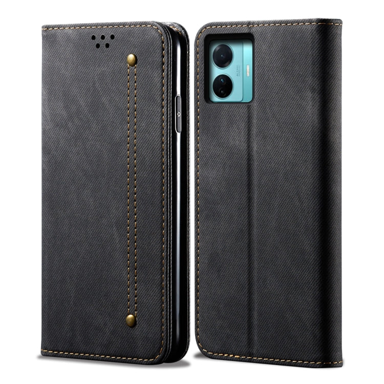 For vivo S15e / T1 5G Snapdragon 778G Denim Texture Leather Phone Case