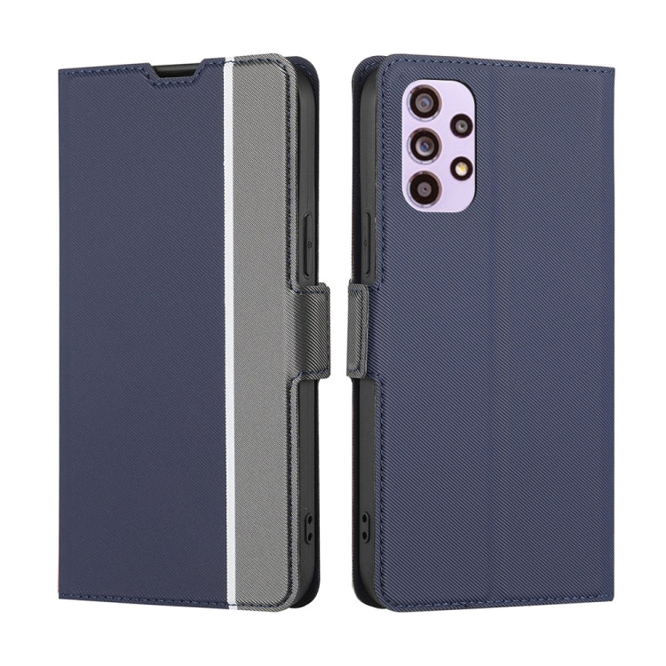 For Samsung Galaxy A33 5G Twill Texture Side Button Leather Phone Case
