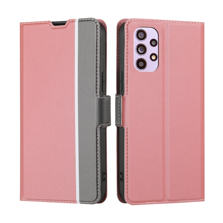 For Samsung Galaxy A33 5G Twill Texture Side Button Leather Phone Case