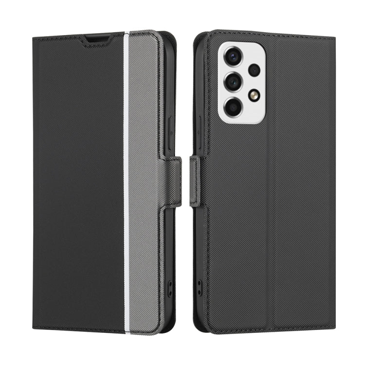 For Samsung Galaxy A53 5G Twill Texture Side Button Leather Phone Case