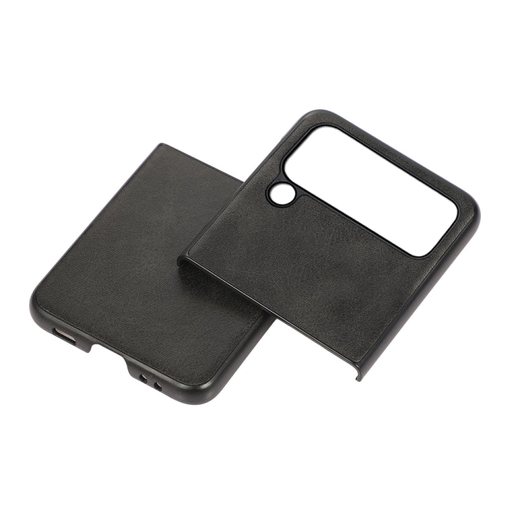 For Samsung Galaxy Z Flip4 Two-color Calf Texture Shockproof Phone Case