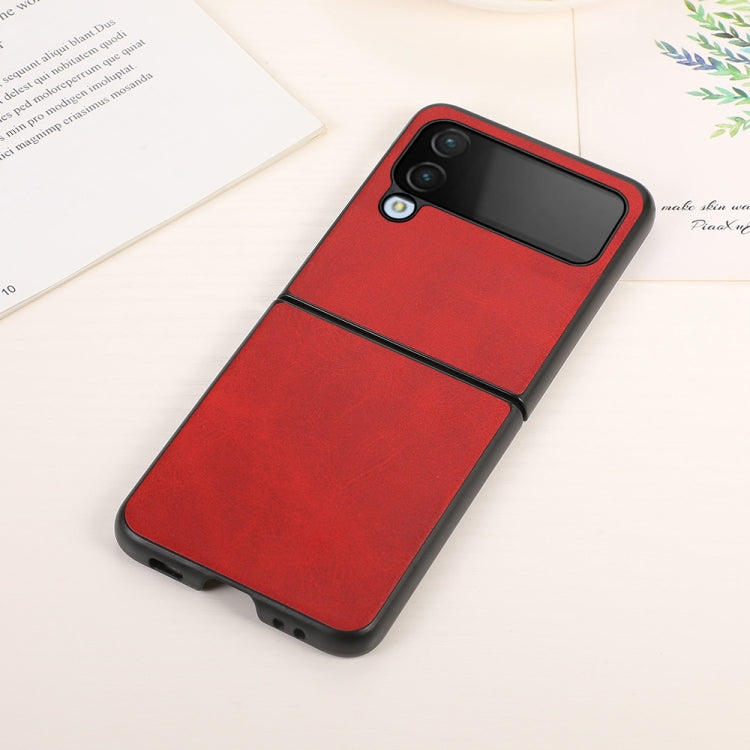 For Samsung Galaxy Z Flip4 Two-color Calf Texture Shockproof Phone Case
