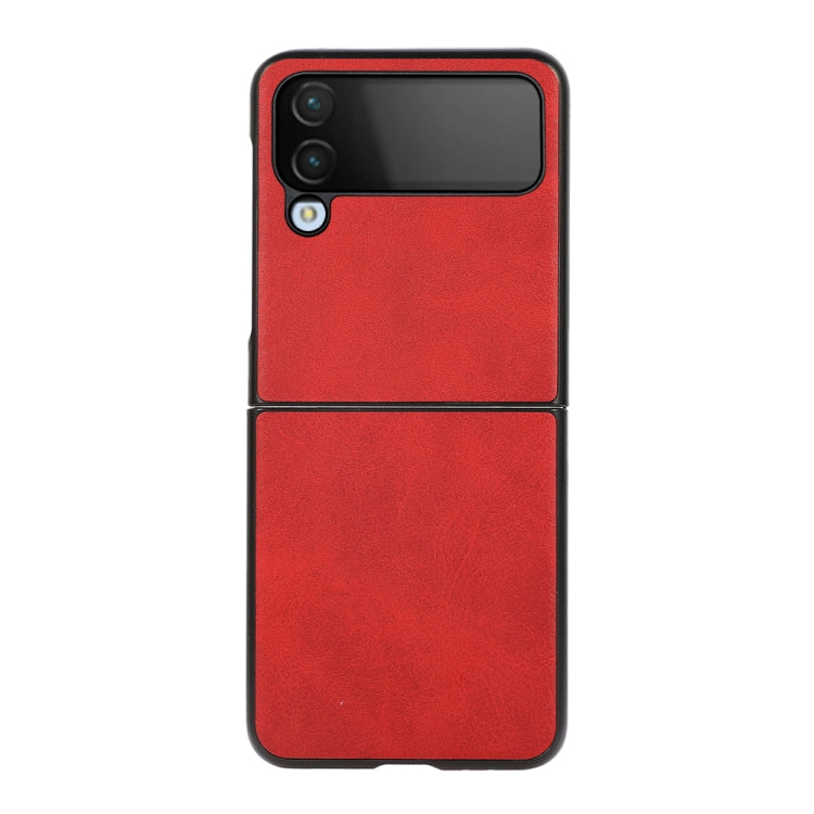 For Samsung Galaxy Z Flip4 Two-color Calf Texture Shockproof Phone Case
