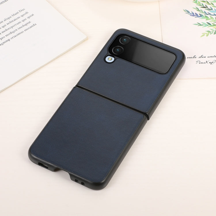 For Samsung Galaxy Z Flip4 Two-color Calf Texture Shockproof Phone Case