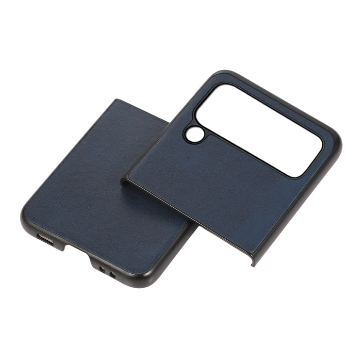 For Samsung Galaxy Z Flip4 Two-color Calf Texture Shockproof Phone Case
