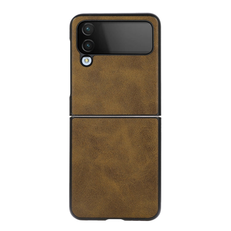 For Samsung Galaxy Z Flip4 Two-color Calf Texture Shockproof Phone Case
