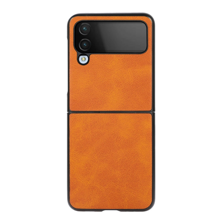 For Samsung Galaxy Z Flip4 Two-color Calf Texture Shockproof Phone Case