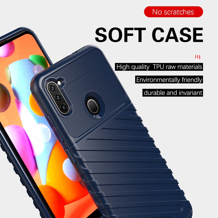 For Galaxy A11 Thunderbolt Shockproof TPU Soft Case(Dark Green)