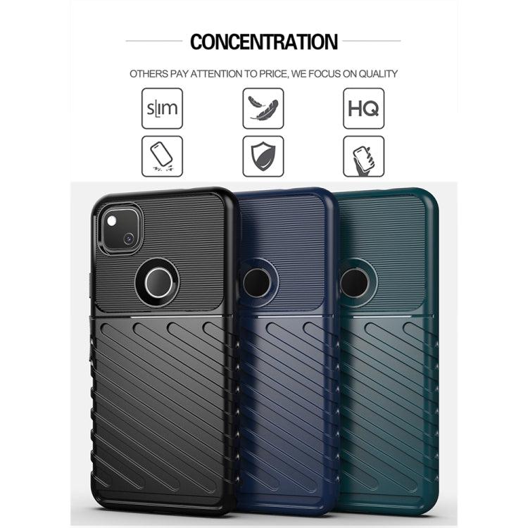 For Google Pixel 4a Thunderbolt Shockproof TPU Soft Case(Dark Green)
