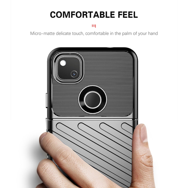 For Google Pixel 4a Thunderbolt Shockproof TPU Soft Case(Dark Green)