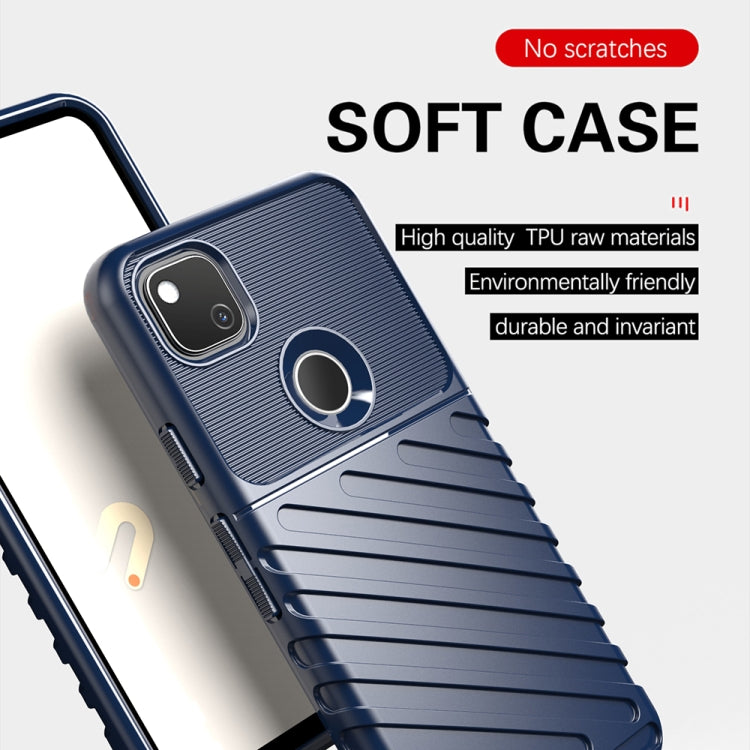 For Google Pixel 4a Thunderbolt Shockproof TPU Soft Case(Dark Green)