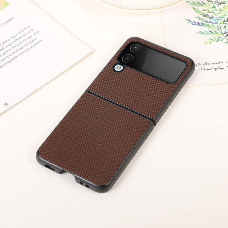 For Samsung Galaxy Z Flip4 Carbon Fiber Texture Shockproof Protective Phone Case