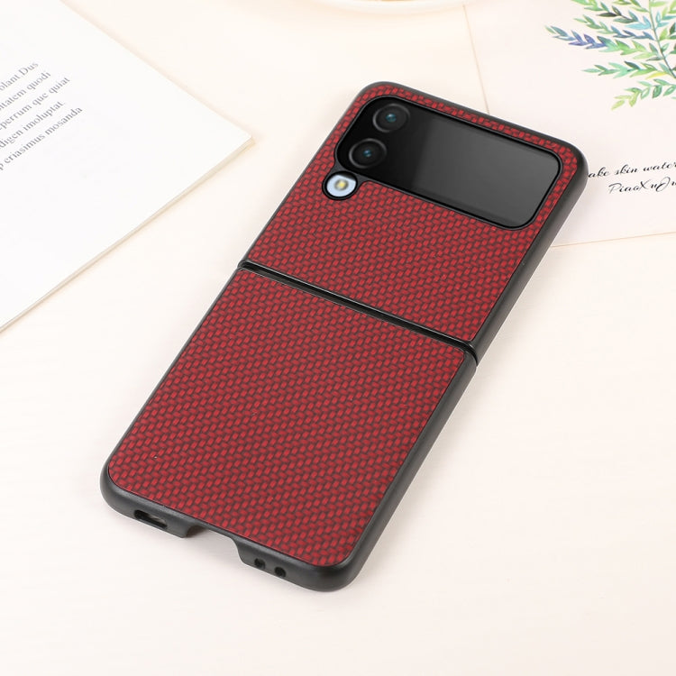 For Samsung Galaxy Z Flip4 Carbon Fiber Texture Shockproof Protective Phone Case