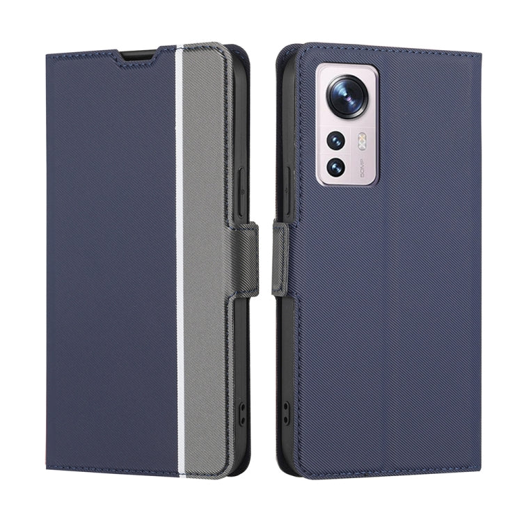 For Xiaomi 12 Twill Texture Side Button Leather Phone Case