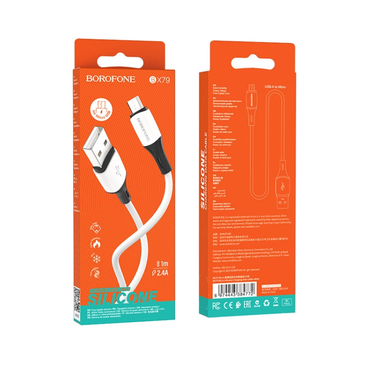 Borofone BX79 Micro USB Silicone Sync Data Charging Cable, Length: 1m