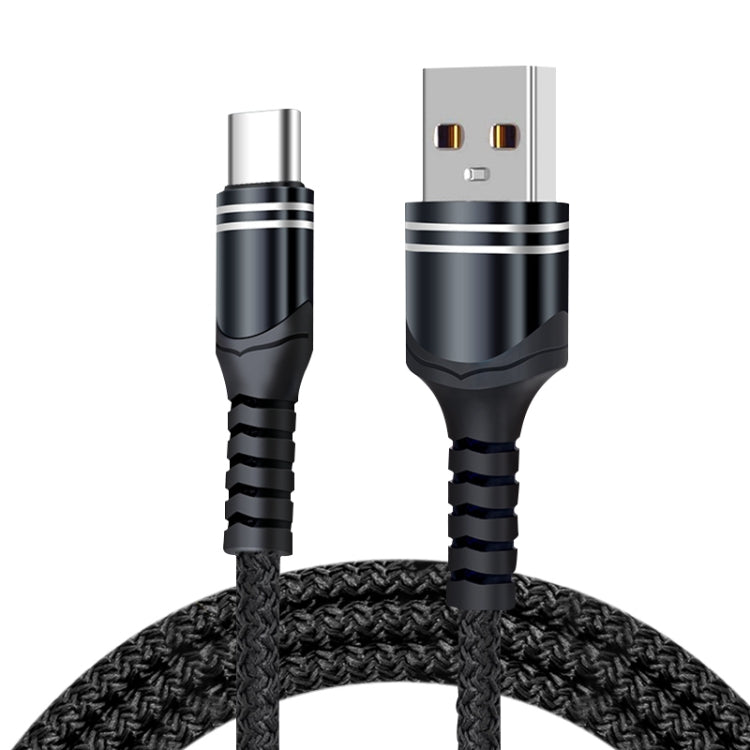 USB-C / Type-C 6A Woven Style USB Charging Cable, Cable Length: 1m