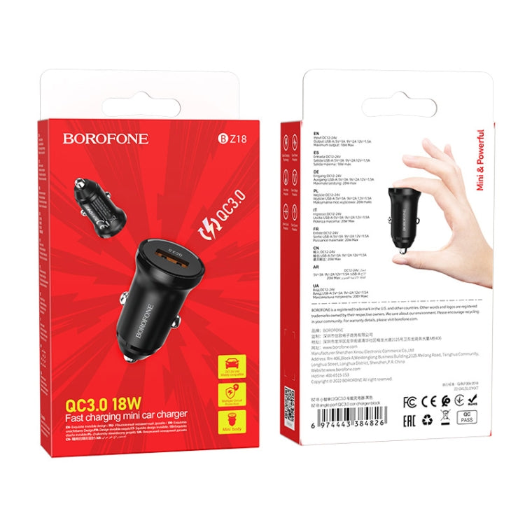 Borofone BZ18 Single USB Port QC3.0 Car Charger