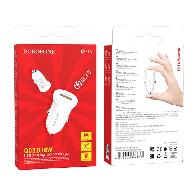 Borofone BZ18 Single USB Port QC3.0 Car Charger