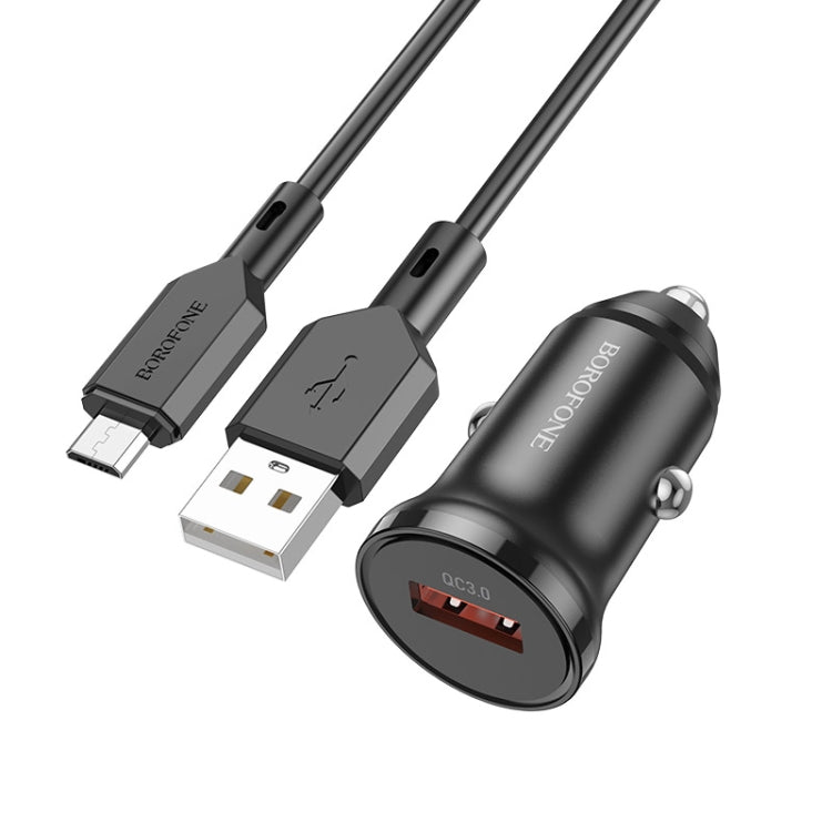 Borofone BZ18 Single USB Port QC3.0 Car Charger with Micro USB Charging Cable