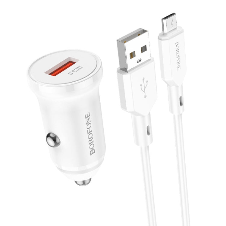 Borofone BZ18 Single USB Port QC3.0 Car Charger with Micro USB Charging Cable