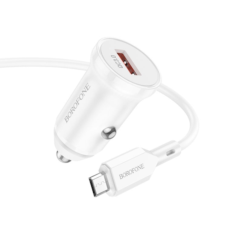 Borofone BZ18 Single USB Port QC3.0 Car Charger with Micro USB Charging Cable