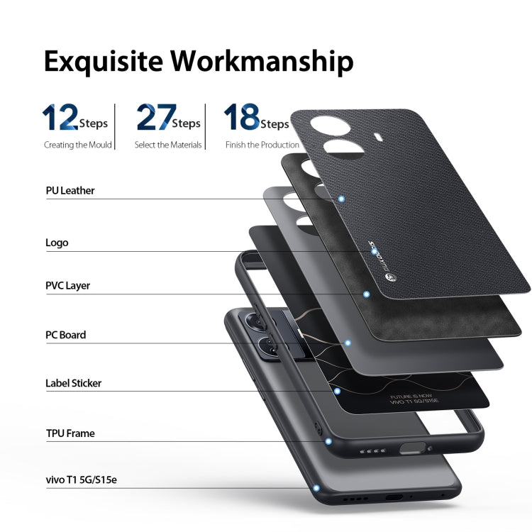 For vivo T1 5G DUX DUCIS Fino Series PU + TPU Phone Case(Black)