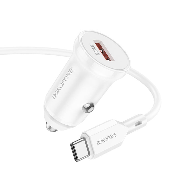 Borofone BZ18 Single USB Port QC3.0 Car Charger with Type-C / USB-C Charging Cable