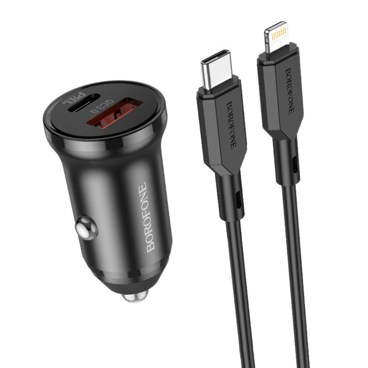 Borofone BZ18A PD20W+QC3.0 Car Charger with Type-C / USB-C to 8 Pin Charging Cable