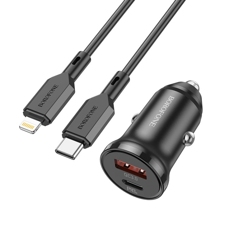 Borofone BZ18A PD20W+QC3.0 Car Charger with Type-C / USB-C to 8 Pin Charging Cable