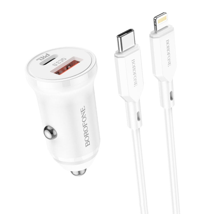 Borofone BZ18A PD20W+QC3.0 Car Charger with Type-C / USB-C to 8 Pin Charging Cable