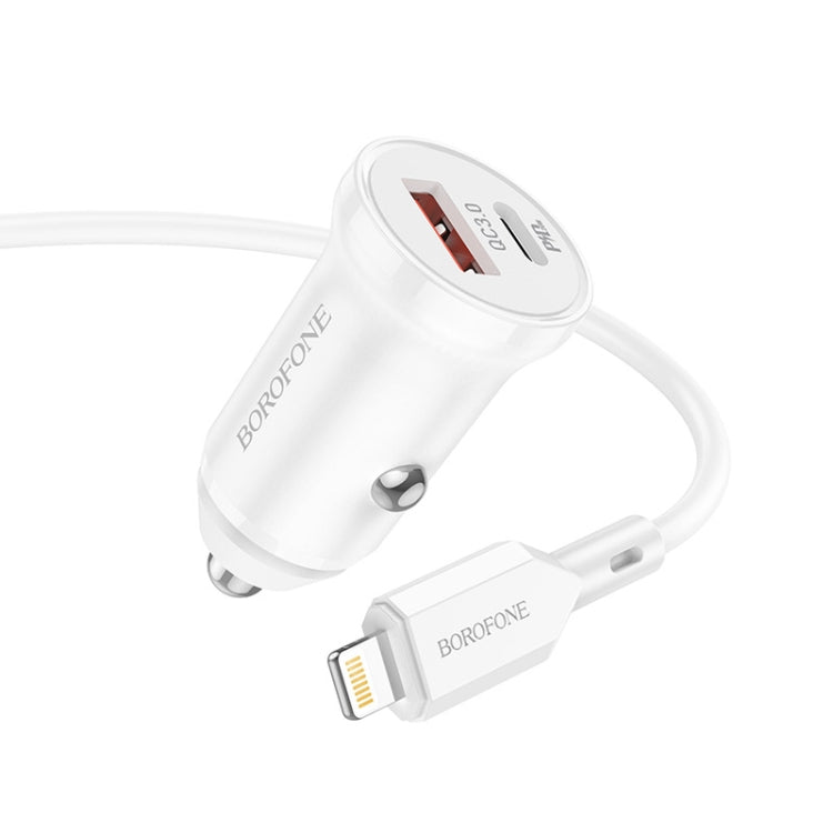 Borofone BZ18A PD20W+QC3.0 Car Charger with Type-C / USB-C to 8 Pin Charging Cable