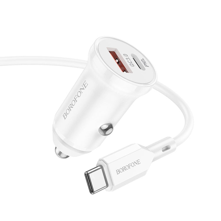 Borofone BZ18A PD20W+QC3.0 Car Charger with Type-C / USB-C to Type-C / USB-C Charging Cable