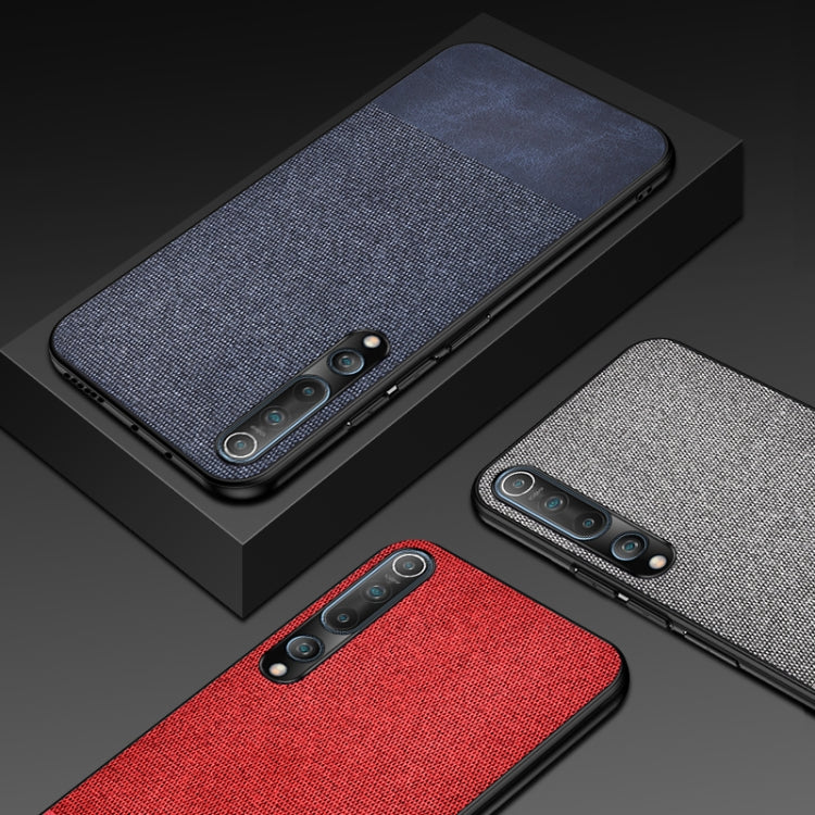 For Xiaomi Mi 10 Shockproof Splicing PU + Cloth Texture PC + TPU Protective Case