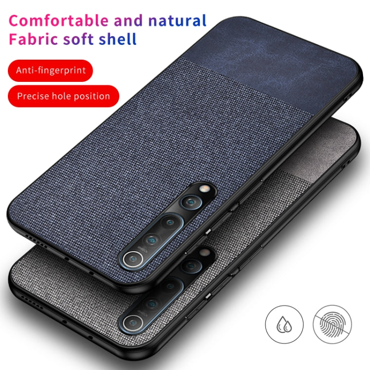 For Xiaomi Mi 10 Shockproof Splicing PU + Cloth Texture PC + TPU Protective Case