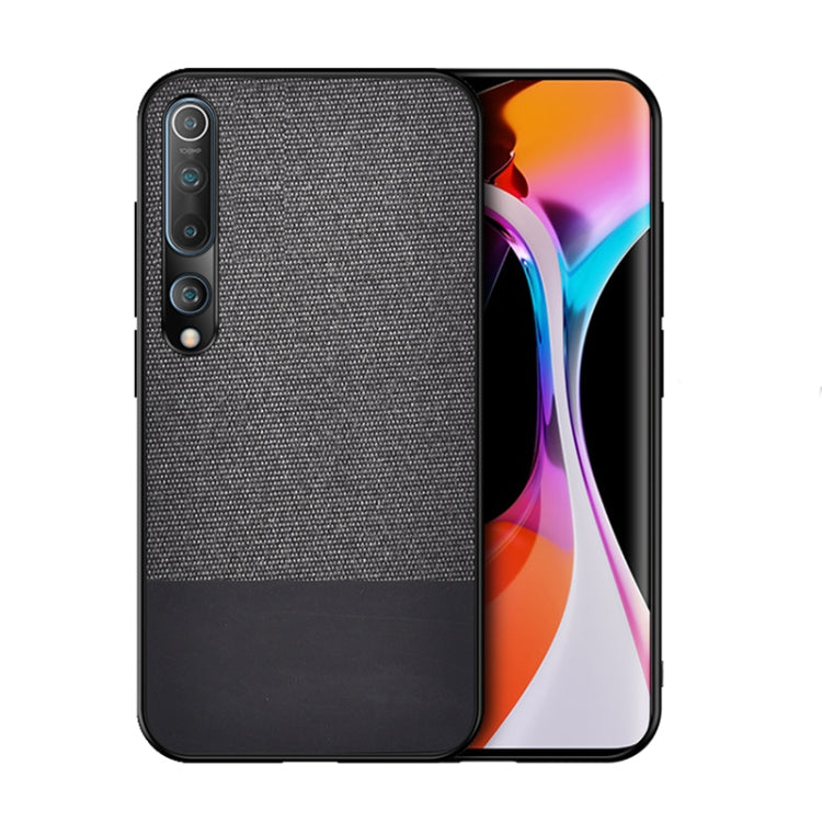 For Xiaomi Mi 10 Shockproof Splicing PU + Cloth Texture PC + TPU Protective Case