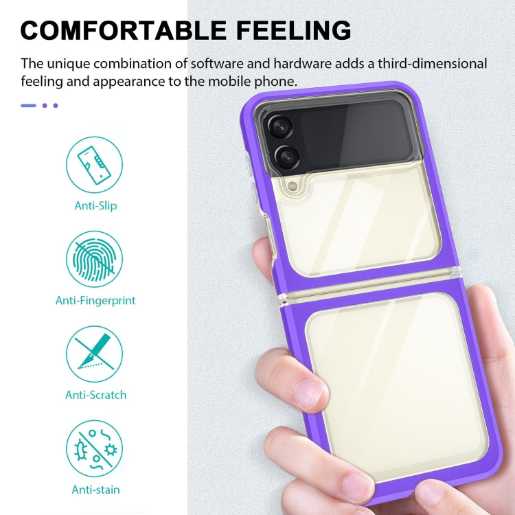 For Samsung Galaxy Z Flip4 Clear Acrylic+PC+TPU Shockproof Phone Case