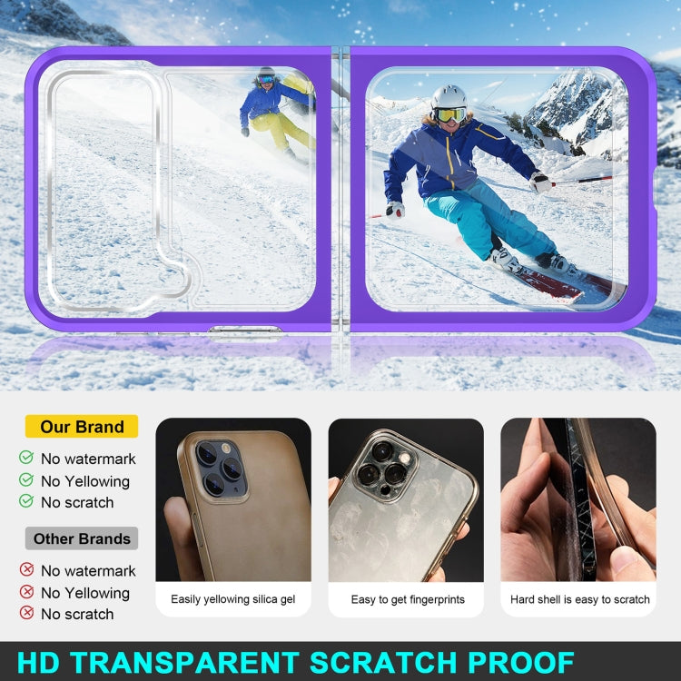 For Samsung Galaxy Z Flip4 Clear Acrylic+PC+TPU Shockproof Phone Case