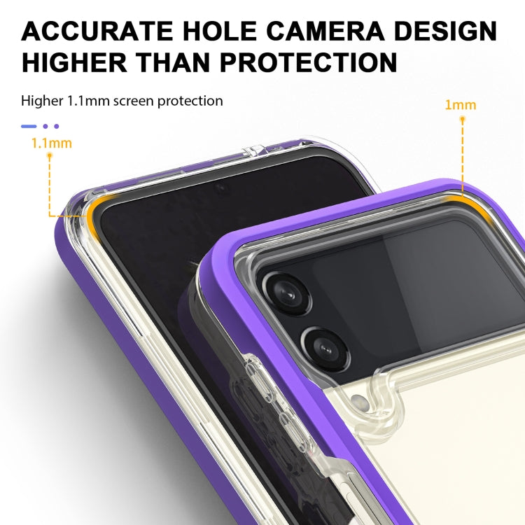 For Samsung Galaxy Z Flip4 Clear Acrylic+PC+TPU Shockproof Phone Case