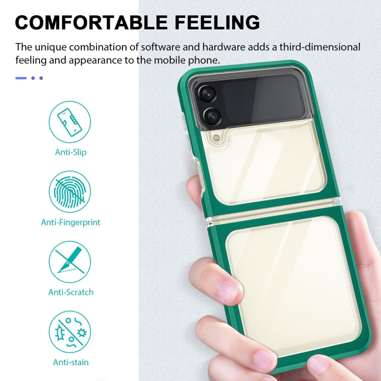 For Samsung Galaxy Z Flip4 Clear Acrylic+PC+TPU Shockproof Phone Case