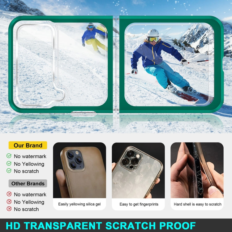 For Samsung Galaxy Z Flip4 Clear Acrylic+PC+TPU Shockproof Phone Case
