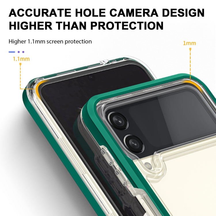 For Samsung Galaxy Z Flip4 Clear Acrylic+PC+TPU Shockproof Phone Case
