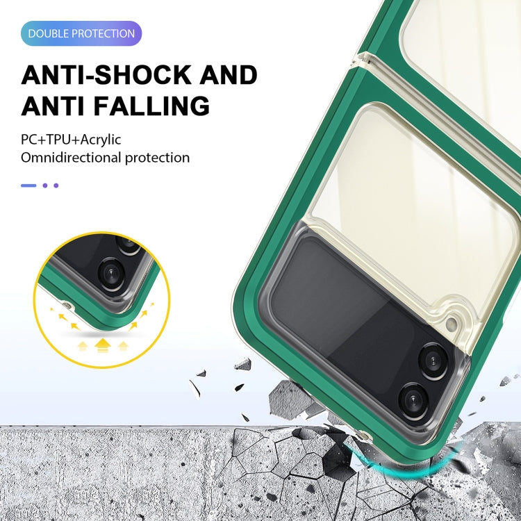For Samsung Galaxy Z Flip4 Clear Acrylic+PC+TPU Shockproof Phone Case