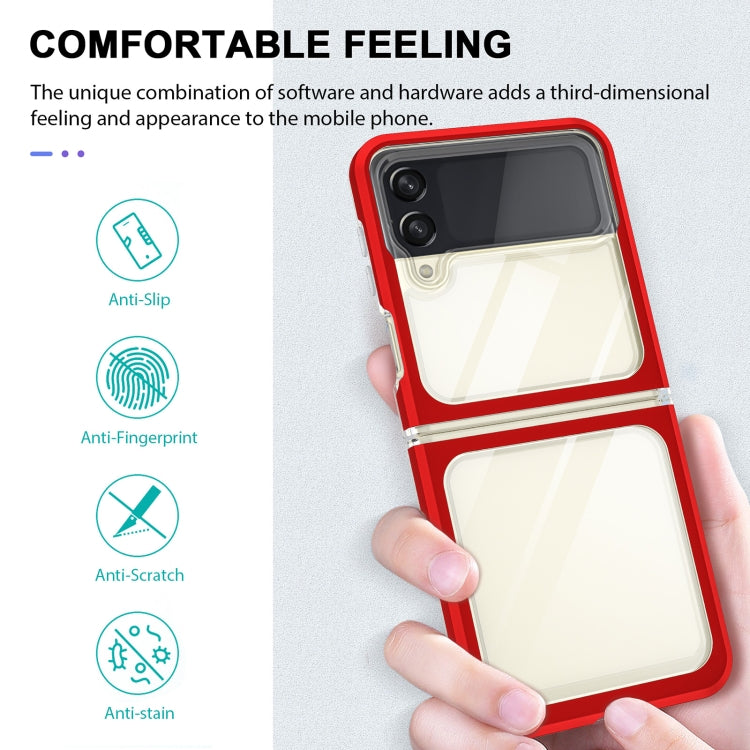For Samsung Galaxy Z Flip4 Clear Acrylic+PC+TPU Shockproof Phone Case