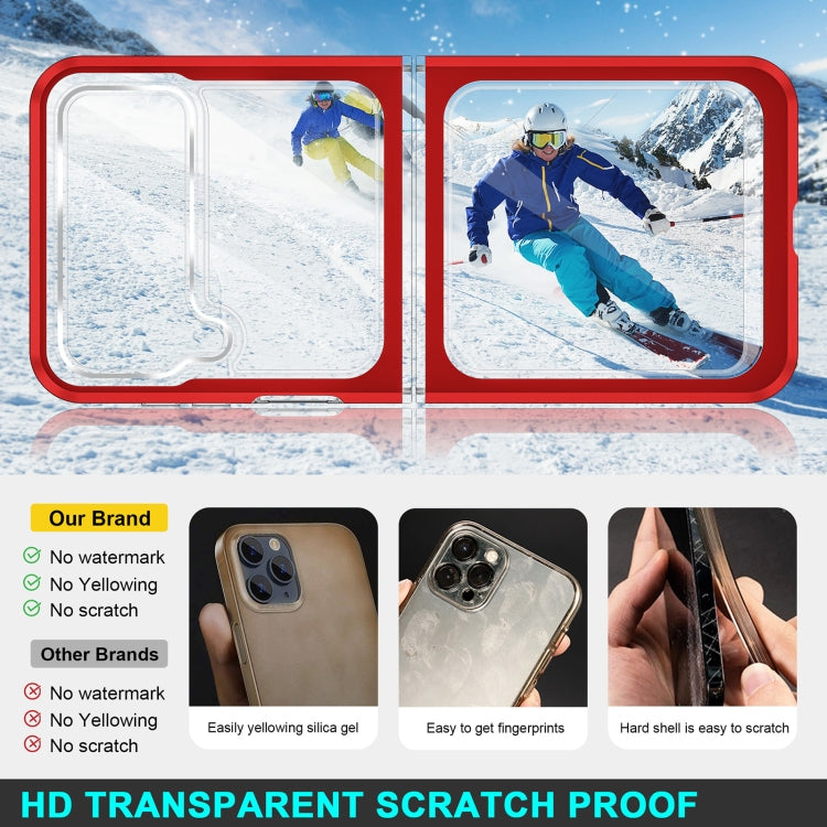 For Samsung Galaxy Z Flip4 Clear Acrylic+PC+TPU Shockproof Phone Case