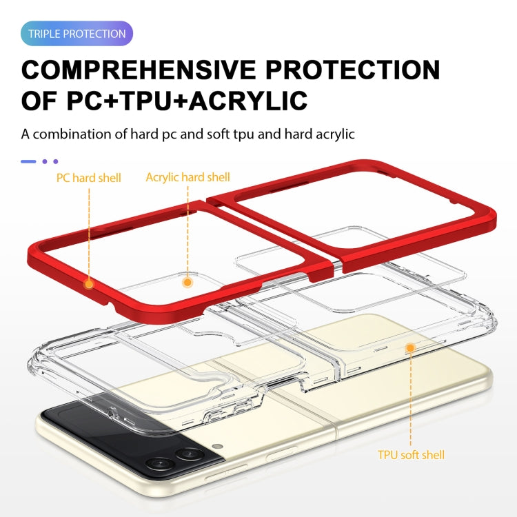 For Samsung Galaxy Z Flip4 Clear Acrylic+PC+TPU Shockproof Phone Case