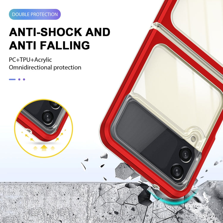 For Samsung Galaxy Z Flip4 Clear Acrylic+PC+TPU Shockproof Phone Case