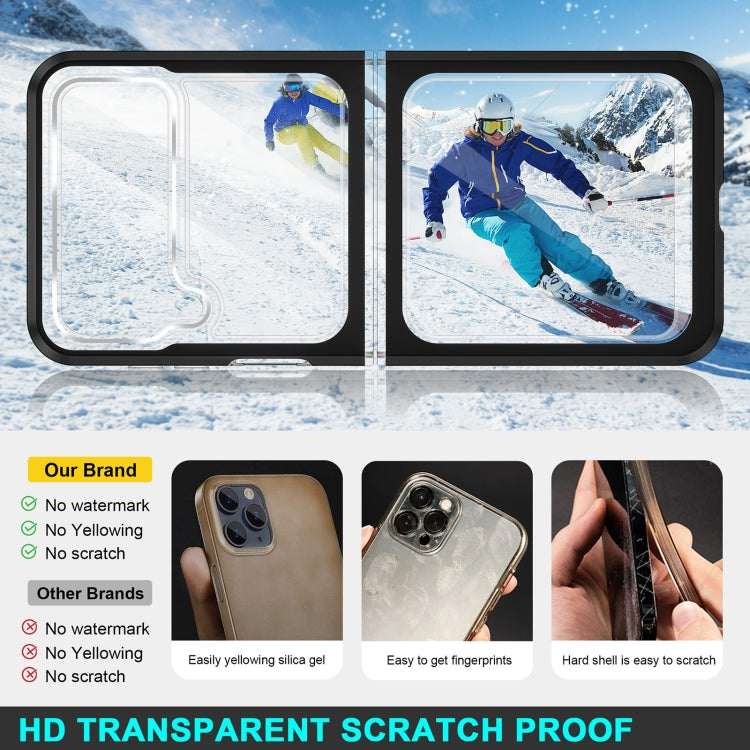For Samsung Galaxy Z Flip4 Clear Acrylic+PC+TPU Shockproof Phone Case