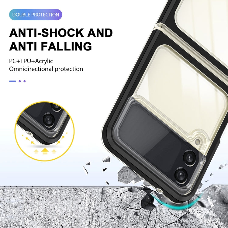 For Samsung Galaxy Z Flip4 Clear Acrylic+PC+TPU Shockproof Phone Case