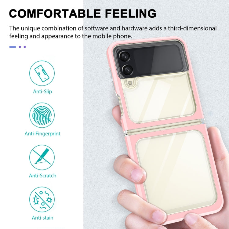 For Samsung Galaxy Z Flip4 Clear Acrylic+PC+TPU Shockproof Phone Case